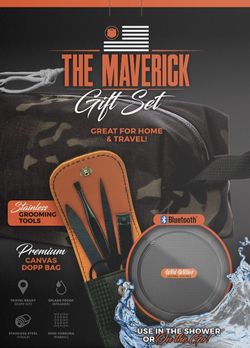Camo Bag . Grooming Tool Set & Splash Proof Bluetooth Travel Speaker