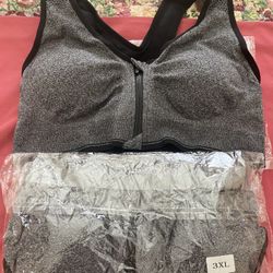 NEW!!  Two (2) Gray Bra Size 3XL