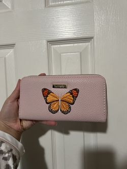 Pink Kensie Butterfly Full Zip Wallet