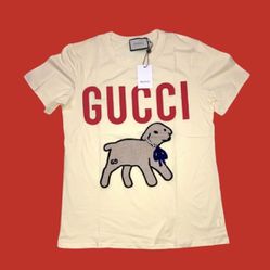 NWT Gucci Sheep 3D Emblem Tan Unisex Shirt