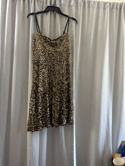 Black with gold sequins dress size 14w