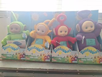 Vintage 1998 Playskool Talking Teletubbies Complete Set of 4 (In Boxes)