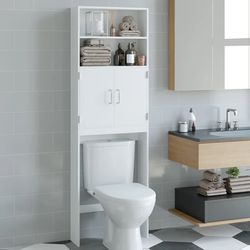 White Aidie 24.8'' W x 76.8'' H x 7.87'' D Over-The-Toilet Storage