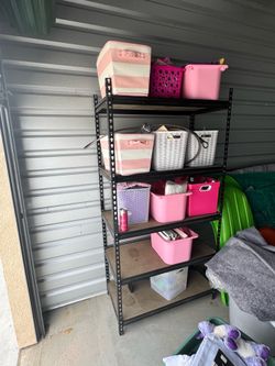 Black Metal Storage Shelving Unit 5-Tier