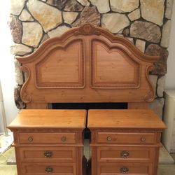 Queen Headboard With Two Night Stands and Box spring 