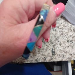 Heavy Sterling Silver Gemstone Bracelet 