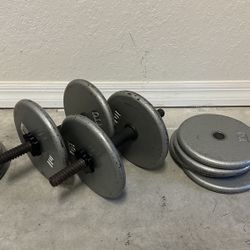 Pair Of Adjustable Dumbbells 100lbs