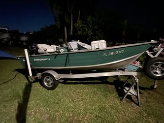 14’ Aluminum Jon Boat V Haul Skiff Snook 25hp
