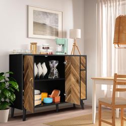 ✌️ Sideboard Buffet Cabinet with Storage - 3 Doors Storage Cabinet