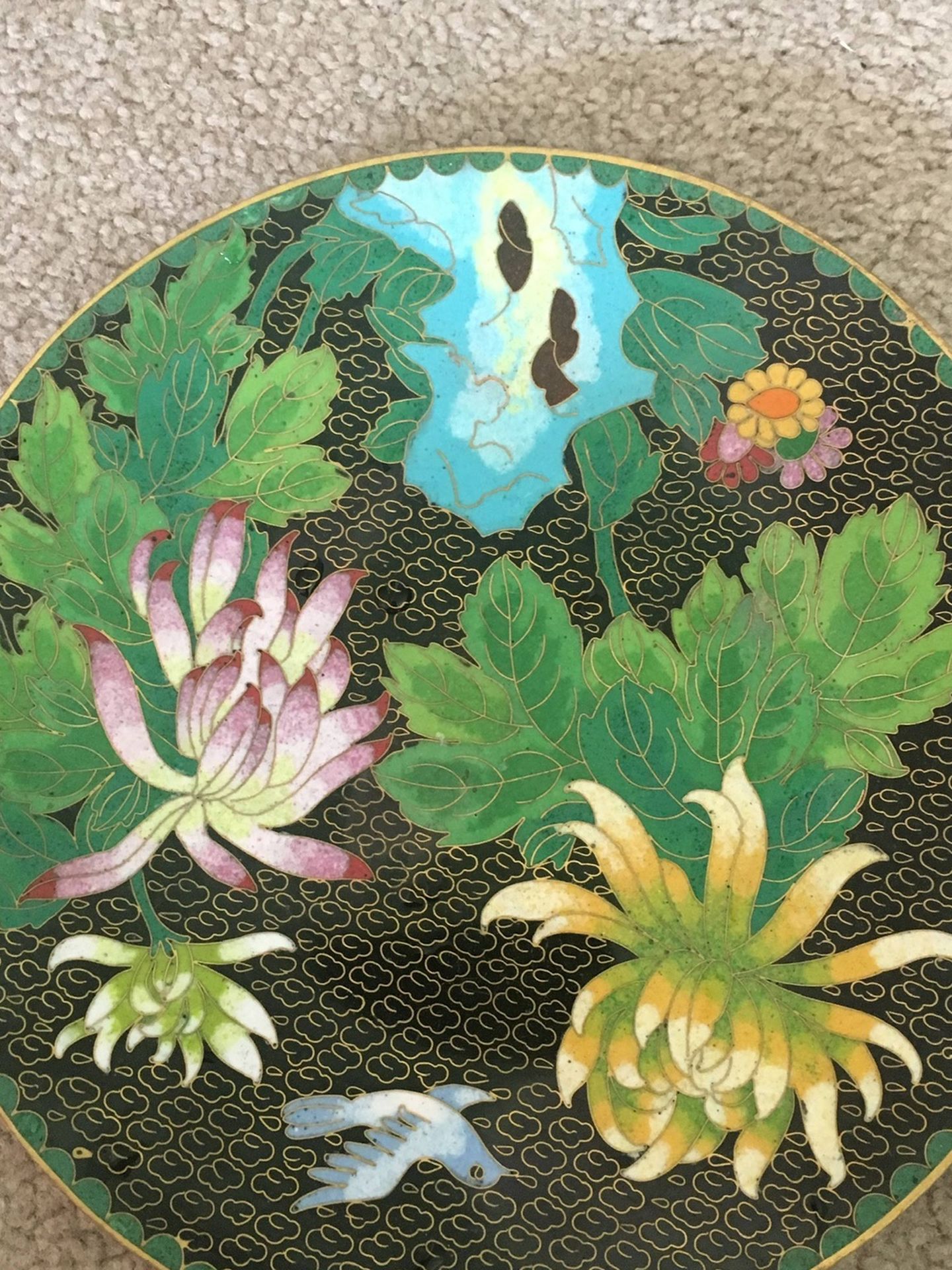 Chinese cloisonne plate