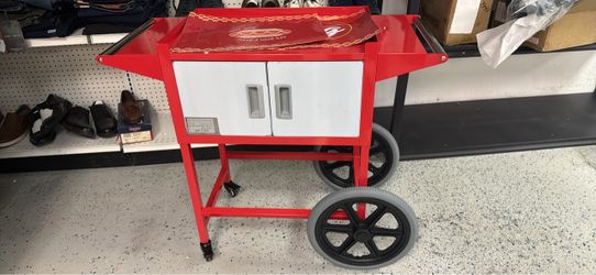 Red Hot Dog Vending Cart with Wheels