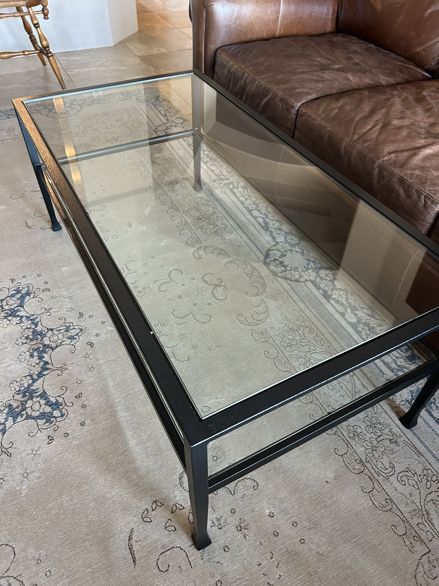 Pottery barn Glass Coffee Table & Stacking Side Table