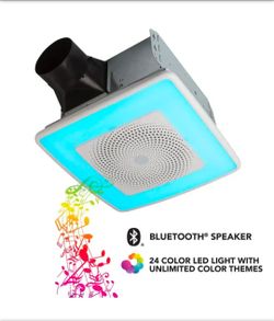 Bathroom Exhaust Fan with Bluetooth Speaker and LED Light