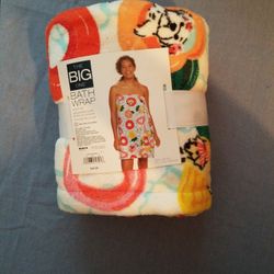 PINEAPPLE FLAMINGO HEART BATH WRAP SHOWER ROBE  QUICK DRY NEW 