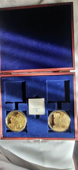 American Mint Colossal 24k Gold Layered Coin Set (with Display Box & COAs)
