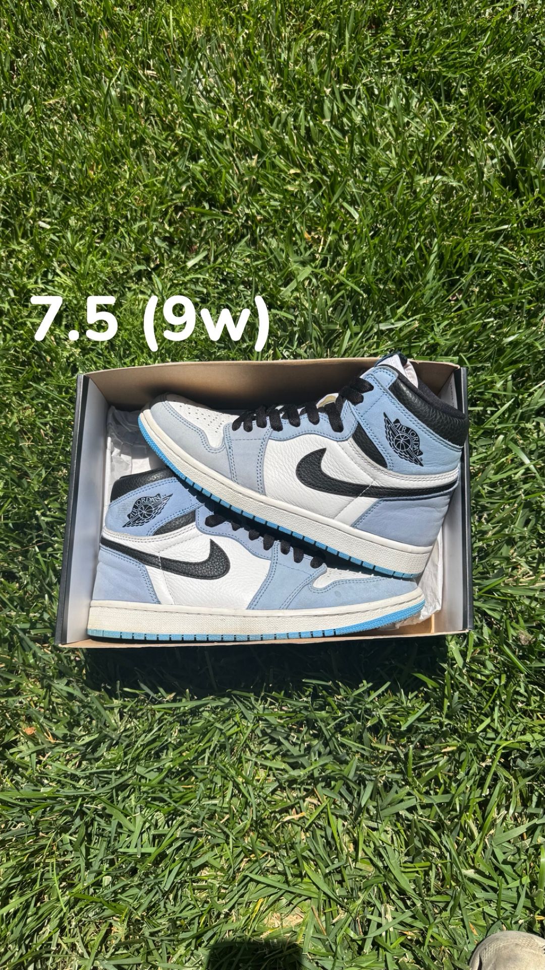 Jordan 1 University Blue Size 7.5 (9w)