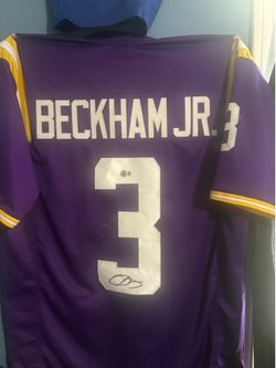Odell Beckham Jr Signed Purple #3 Jersey - LSU/OBJ Authentic Auto Description: