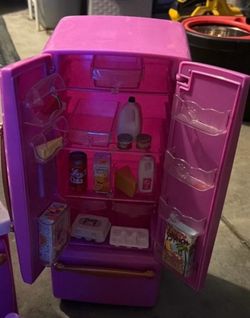 American girl  Pink Toy Refrigerator with Food Accessories
