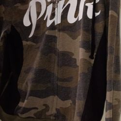 Camouflage Hoodie Pink With Pockets Ladies Small