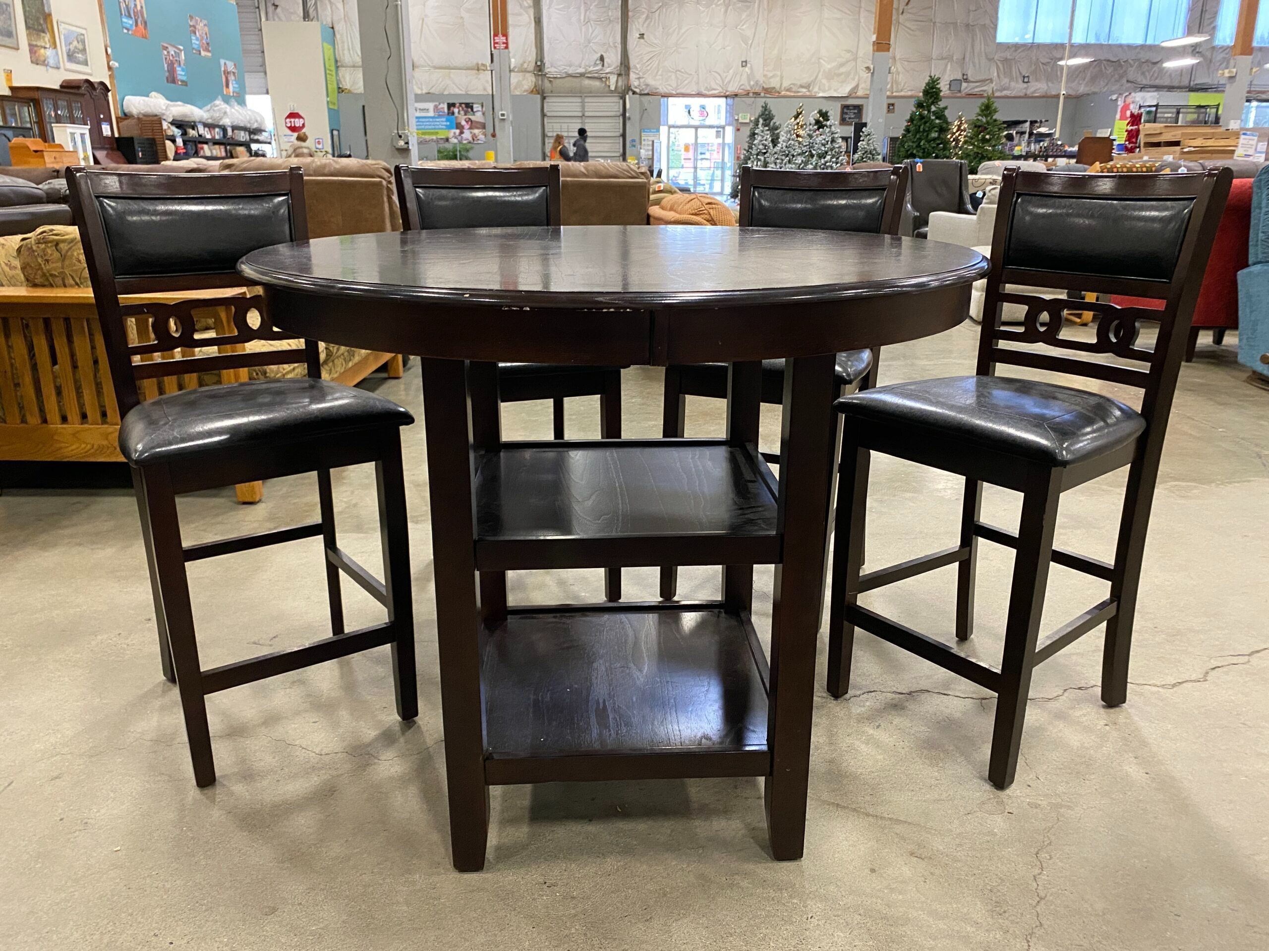 NEW CLASSIC Dark Brown Dining Table with 4 Chairs