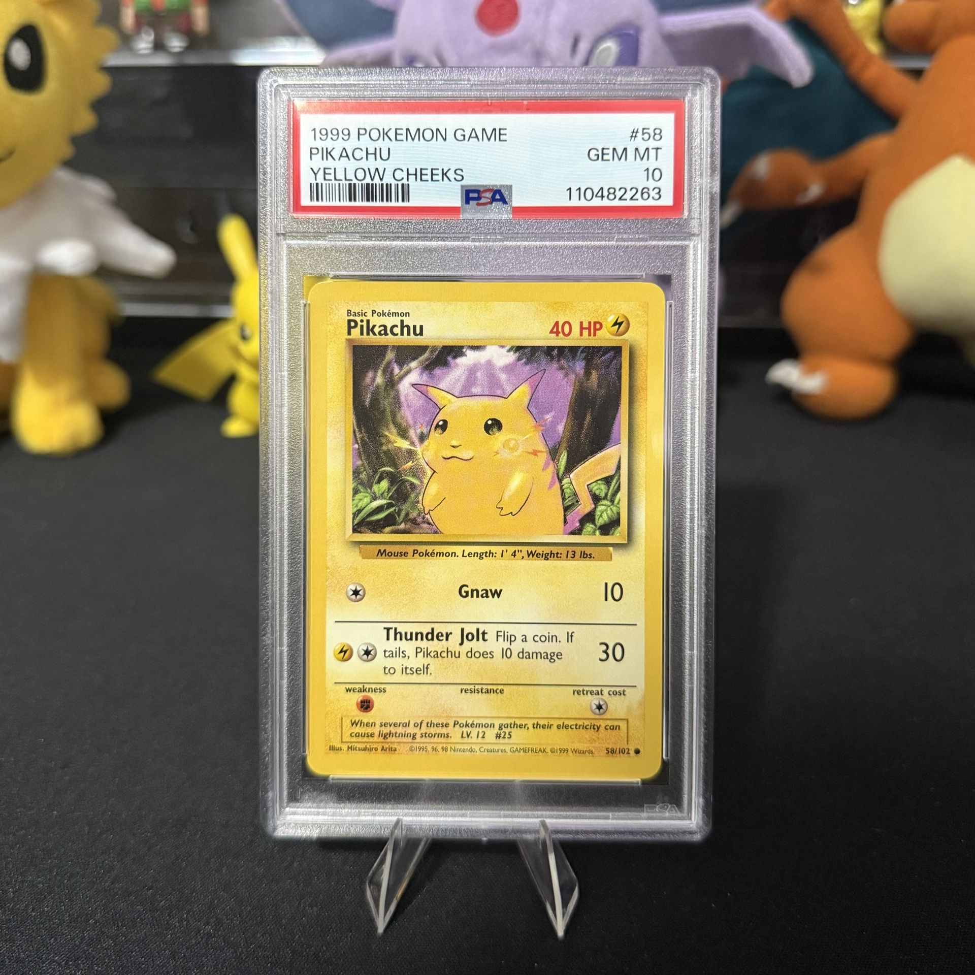 Pokemon Base Set - Yellow Cheeks Pikachu #58 - PSA 10