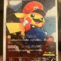 Pikachu Card With Mario Costume