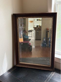 Traditional wood framed mirror