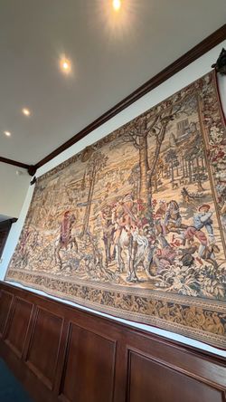 Vintage European Medieval Tapestry Wall Hanging – Large Decorative Woven Art