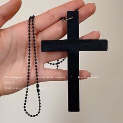 Korean niche design silver cross necklace