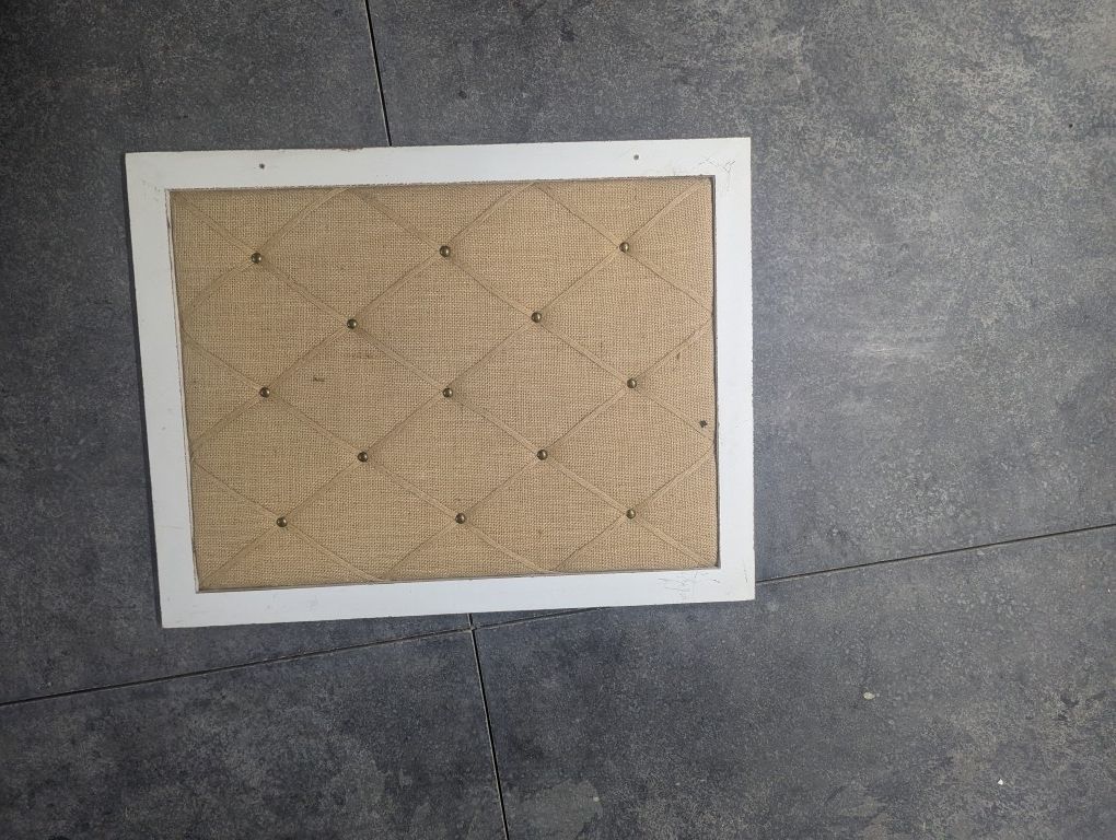 Farmhouse Tufted Cork Board In Wooden Frame