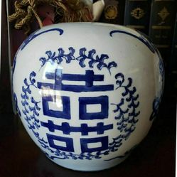 Vintage Bombay Company Blue White | Happiess Ginger Jar
