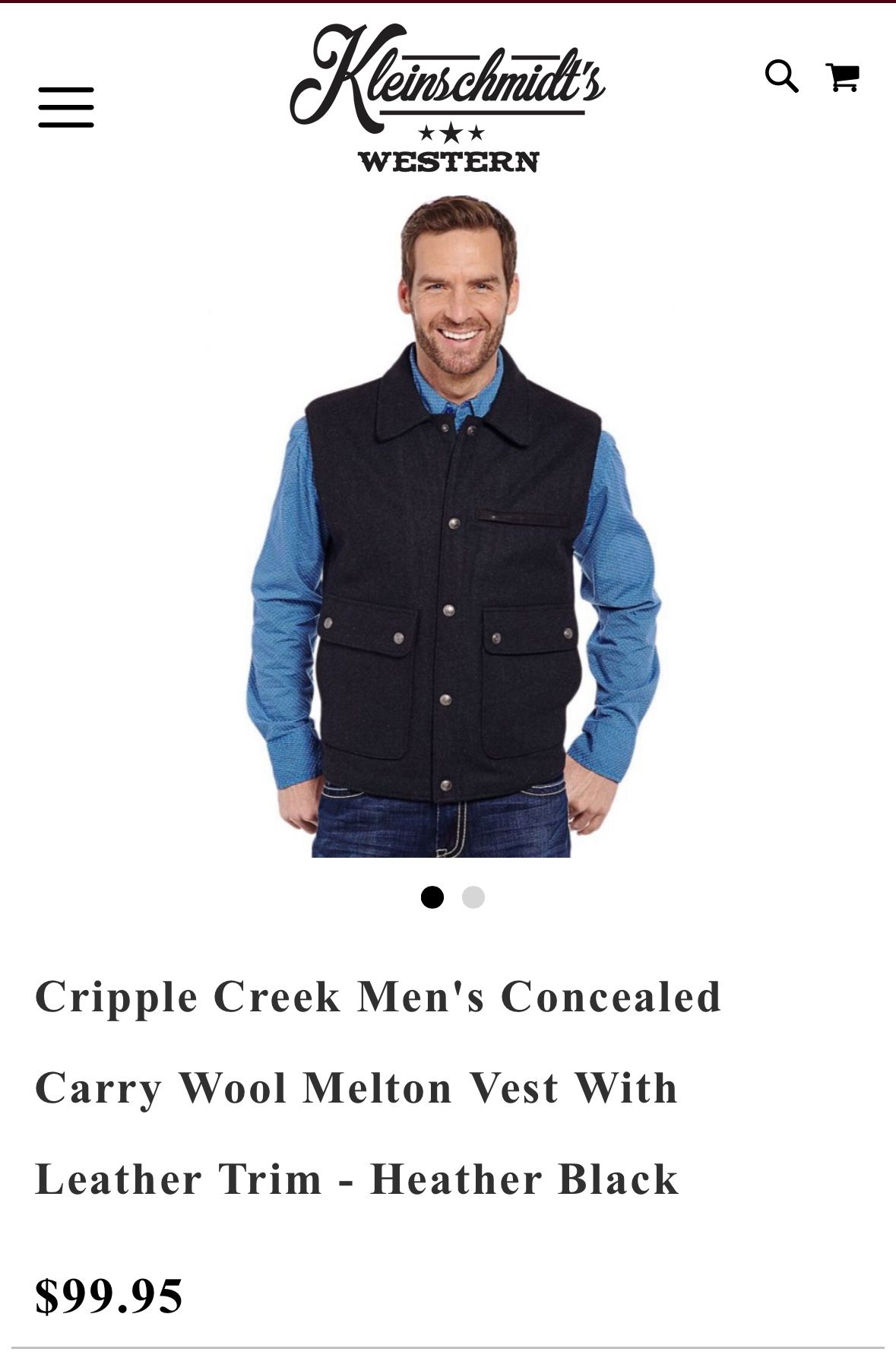 Small Men’s Concealed Carried Vest