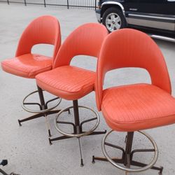 3 Very Nice Vintage Bar Stools 