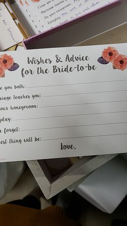 Wedding wishes and advise cards