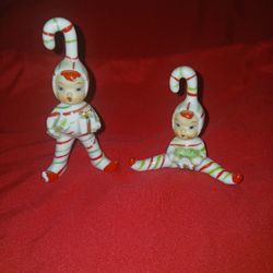 1950's Collectibles Candy Cane Elf Christmas Figurines