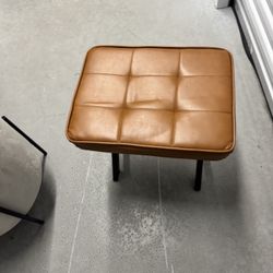 Faux Leather Ottoman Stool 