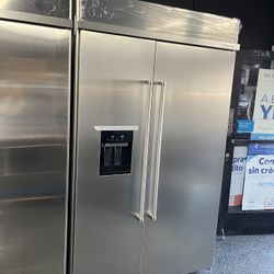 2023 Built In Kitchen Aid Side By Side 48 Inch Fridge Stainless Steel 