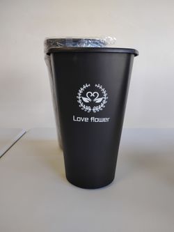 12 inch floral plastic bucket with cutout handle, 4 pack black