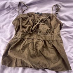 Brandy Melville Women's Brown and Tan Vest(20147)