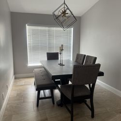 Black 5 Pc Rectangle Dining Room Table Set