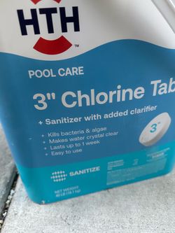 HTH chlorine 3’ Chlorinating Tablets, for Swimming Pool 10 Tablets 5lb plus Shock