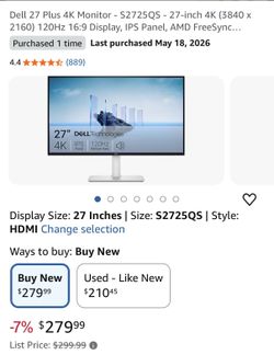 Dell 27” 4k monitor