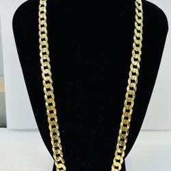 10k Yellow Gold Men’s Cuban/curb Link 22” Chain Necklace Solid, Weights 44.5 grams ! 