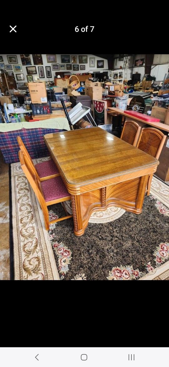 Vintage Art Deco Dining Table & Chairs