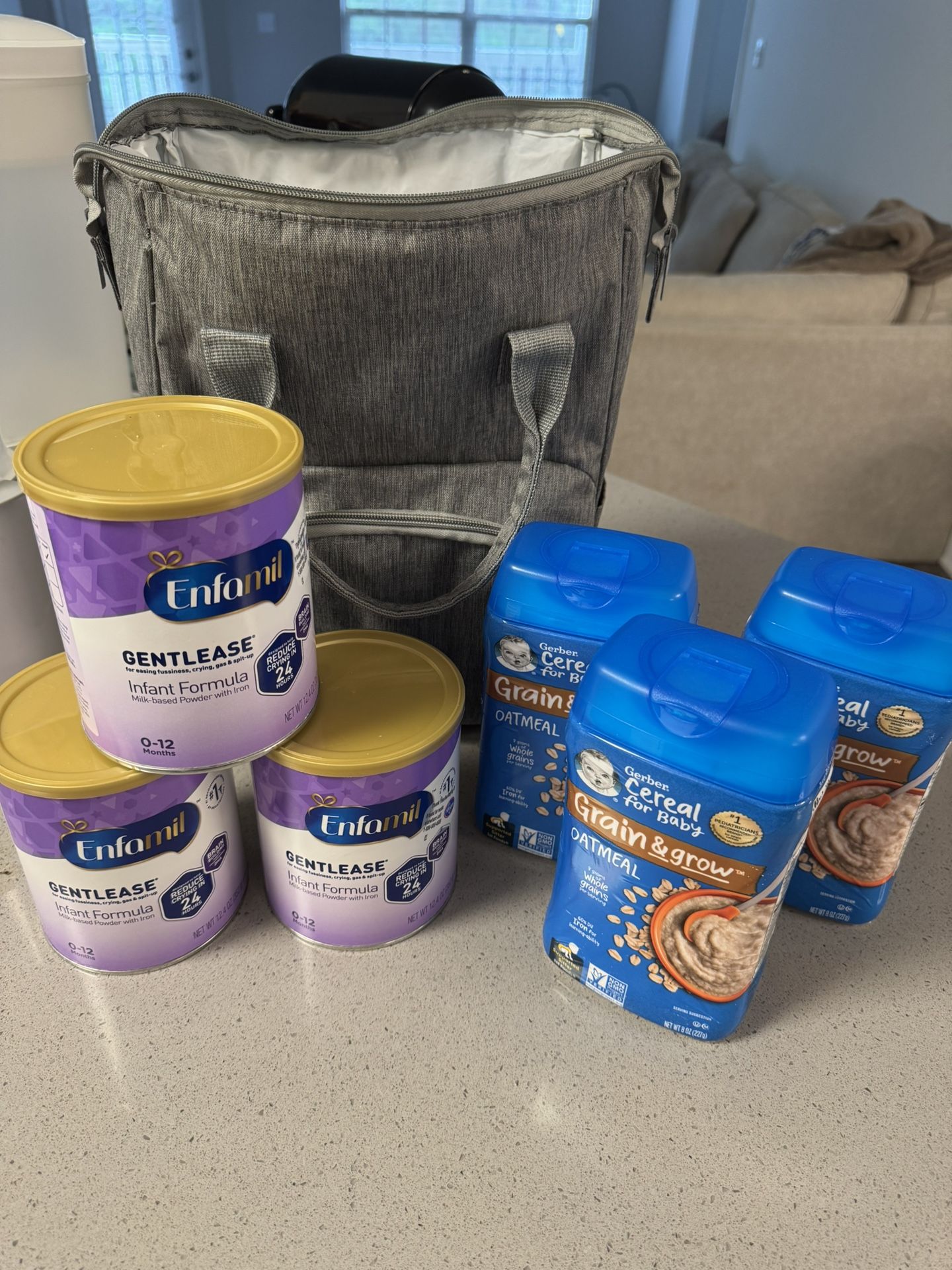 Enfamil Gentlease Formula & Gerber Oatmeal