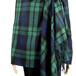 New Achillea Traditional Tartan Plaid Shawl Wrap 100% Viscose 
