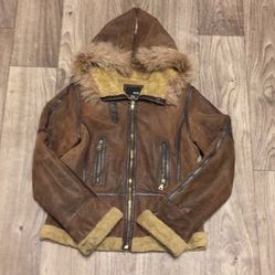 Beautiful Leather Sherpa Jacket 