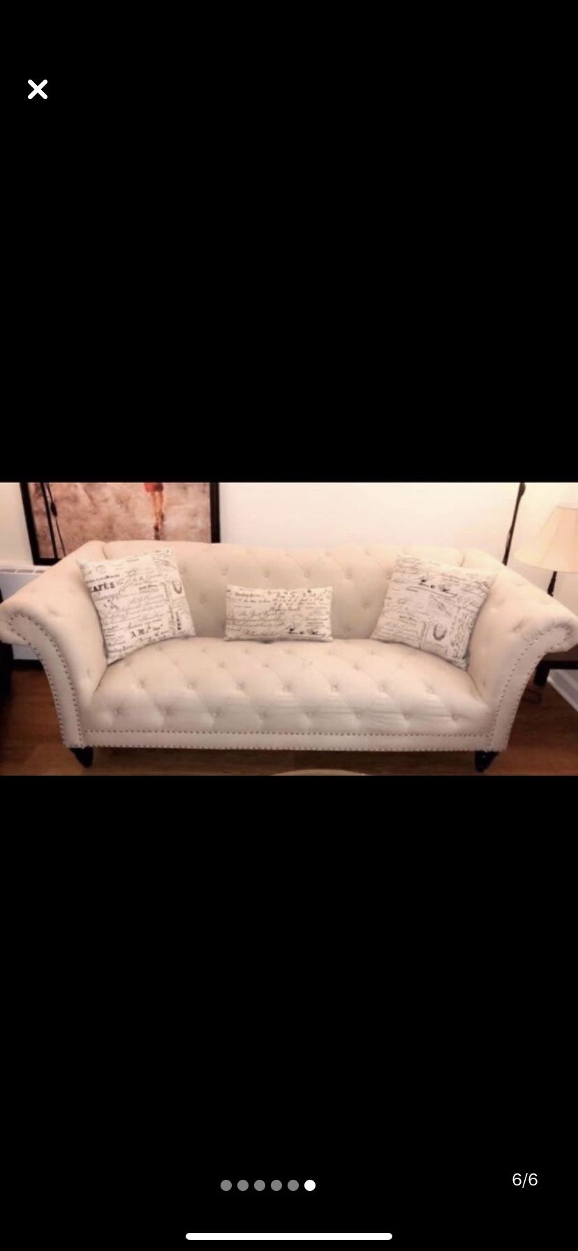 Beige tufted Sofa selling fast $249