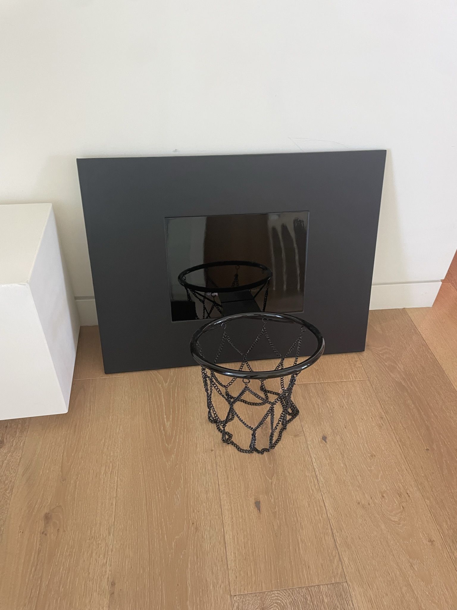 Black Leather Basketball Hoop CB2