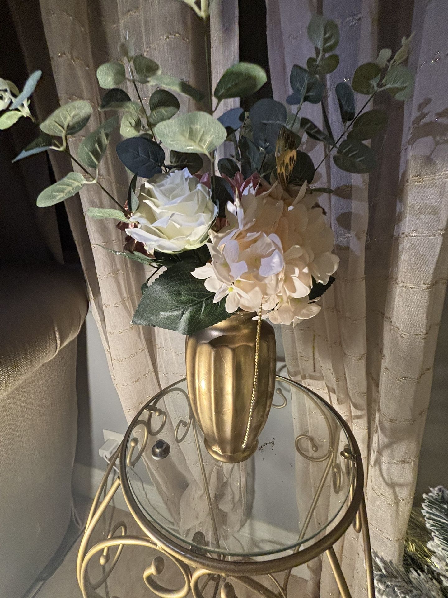 Vase with Artificial Flower Arrangement 